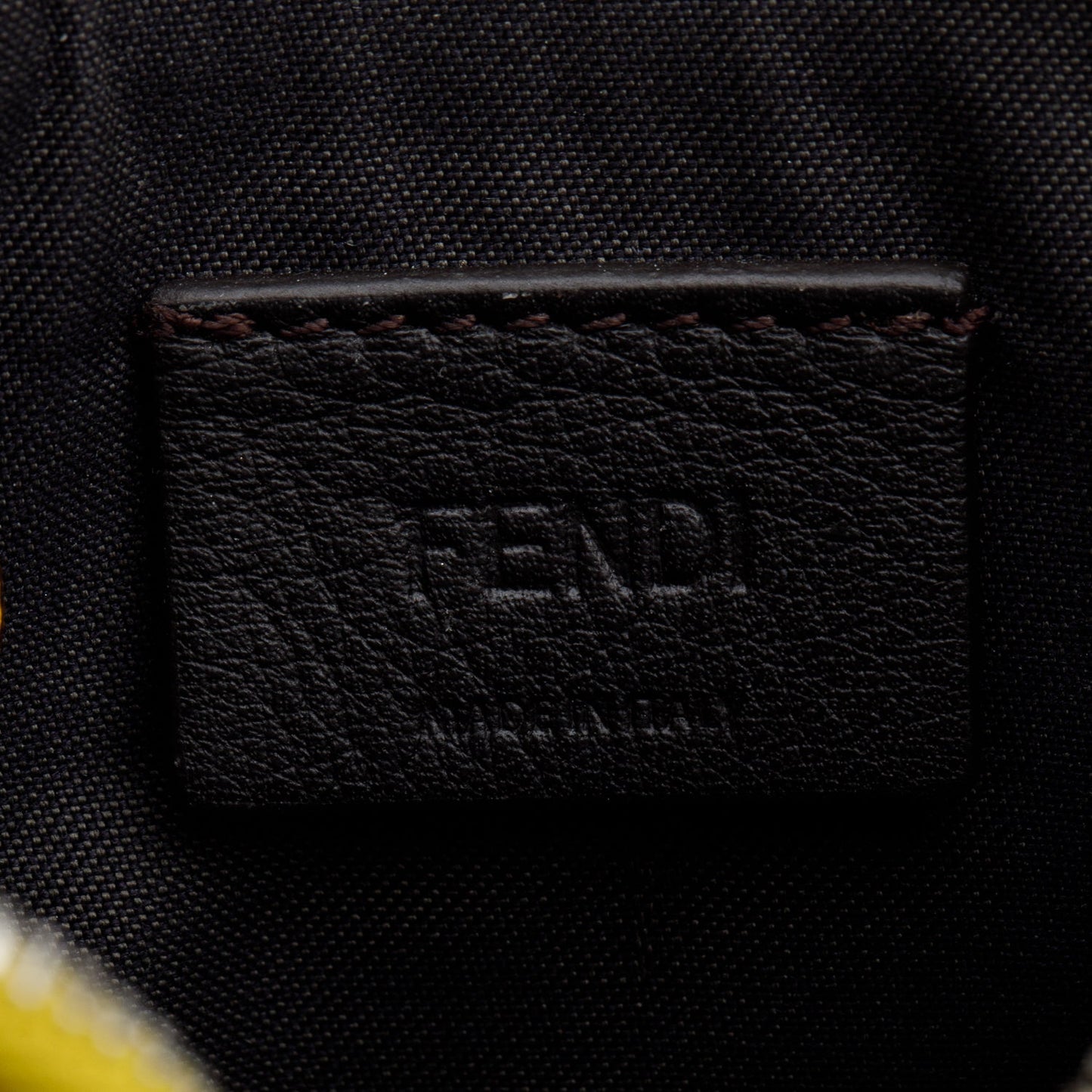 Fendi Yellow Leather Key Case Pouch