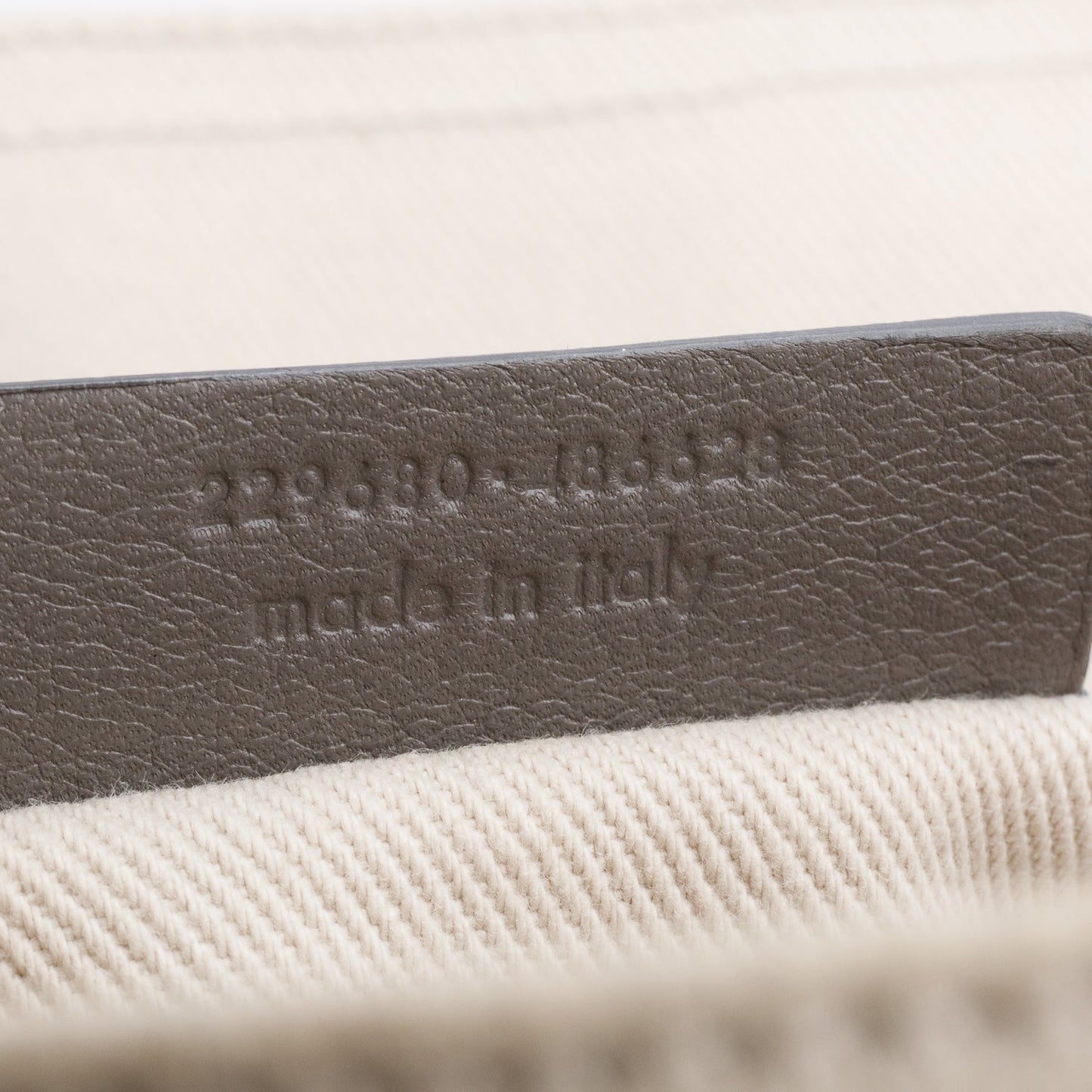 Saint Laurent Grey Leather Neutral Canvas Trim Muse Two Bag