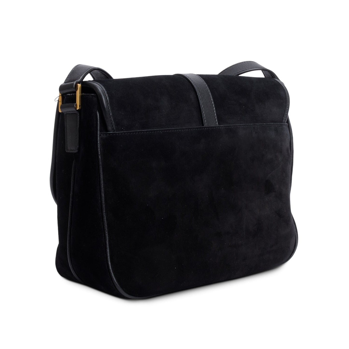 Saint Laurent Black Suede Medium Sorbonne Crossbody Bag