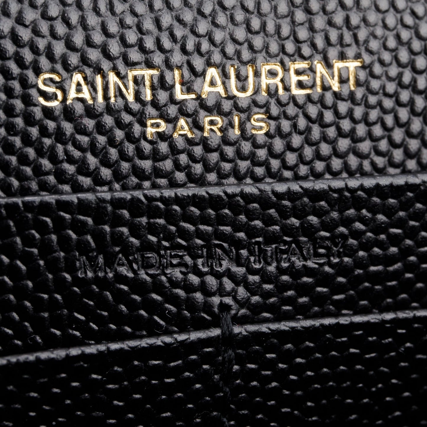 Saint Laurent 2020 Black Grain De Poudre Leather Cassandre Envelope Chain Wallet