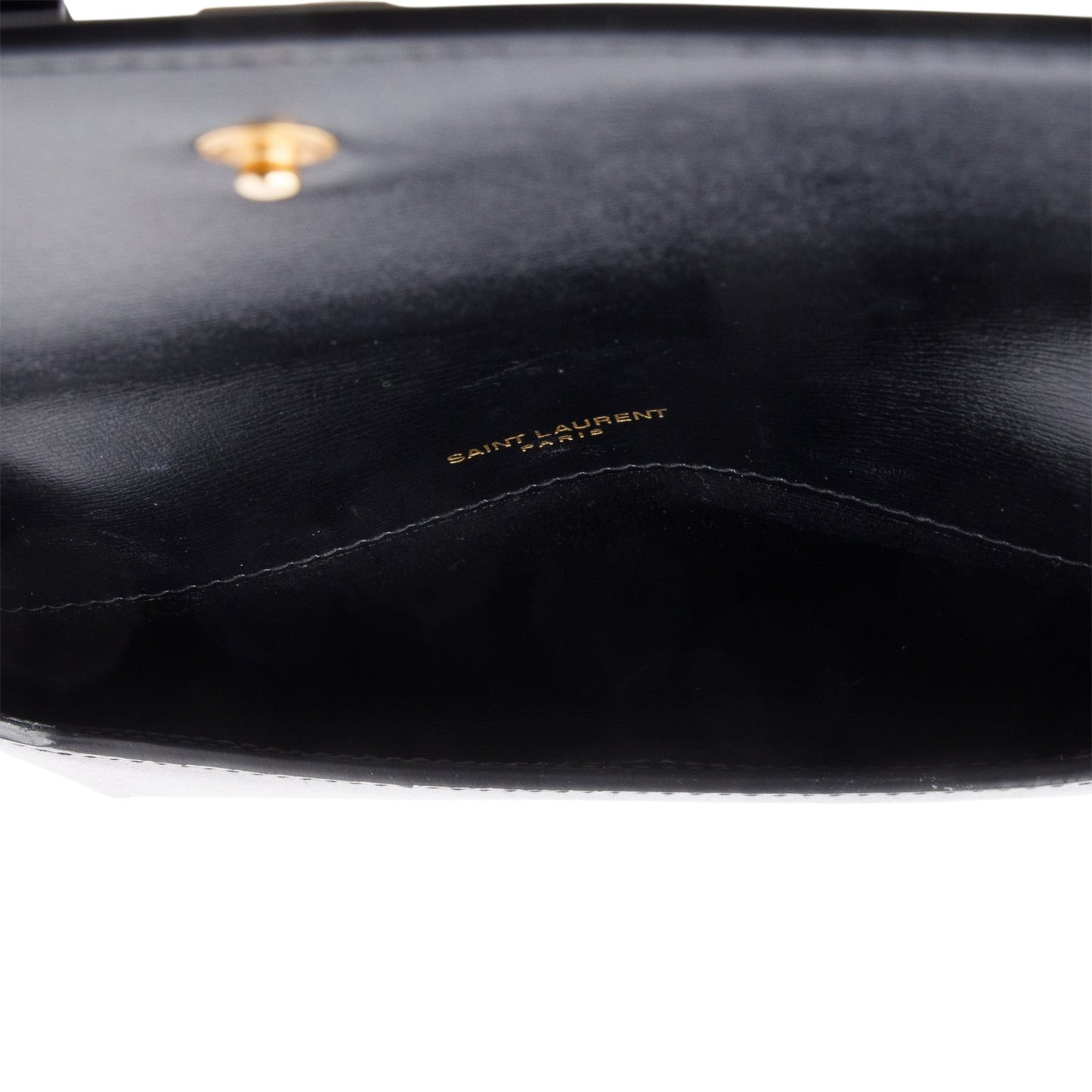 Saint Laurent 2023 Black Calfskin Leather Cassandre Phone Holder