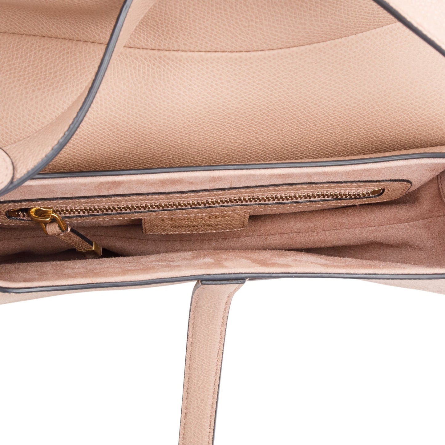 Christian Dior 2020 Beige Grained Calfskin Leather Medium Saddle Bag