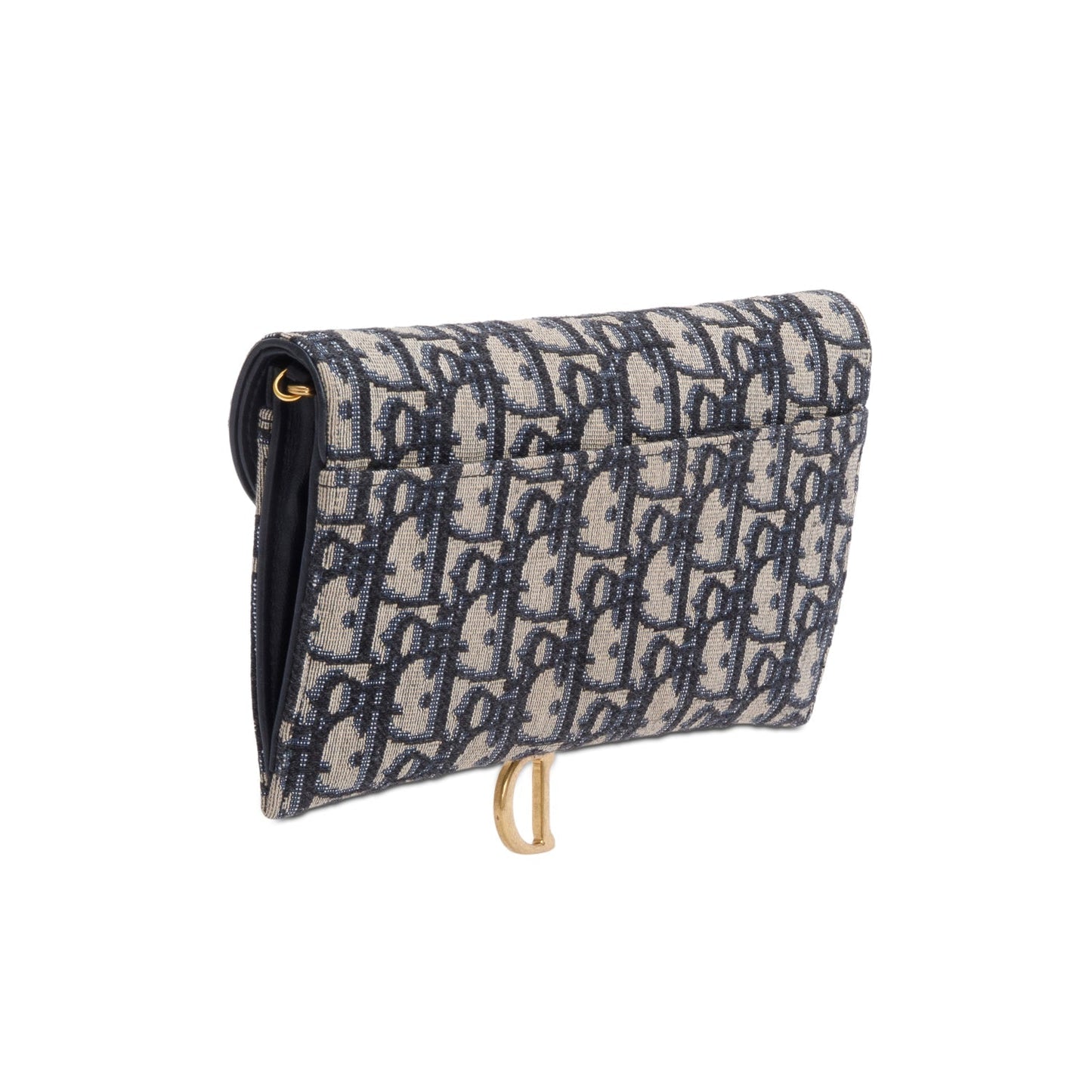 Christian Dior Oblique Jacquard Saddle Pouch with Chain