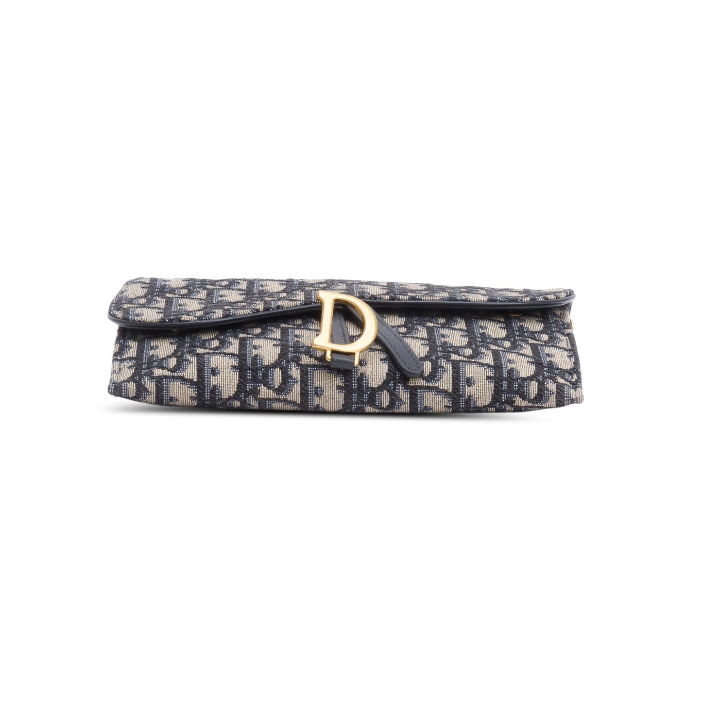 Christian Dior Oblique Jacquard Saddle Pouch with Chain