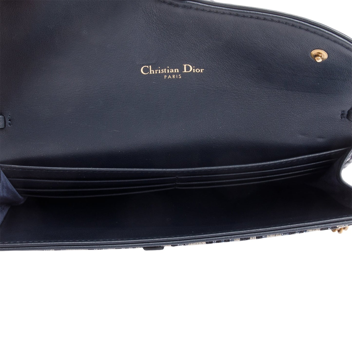 Christian Dior Oblique Jacquard Saddle Pouch with Chain