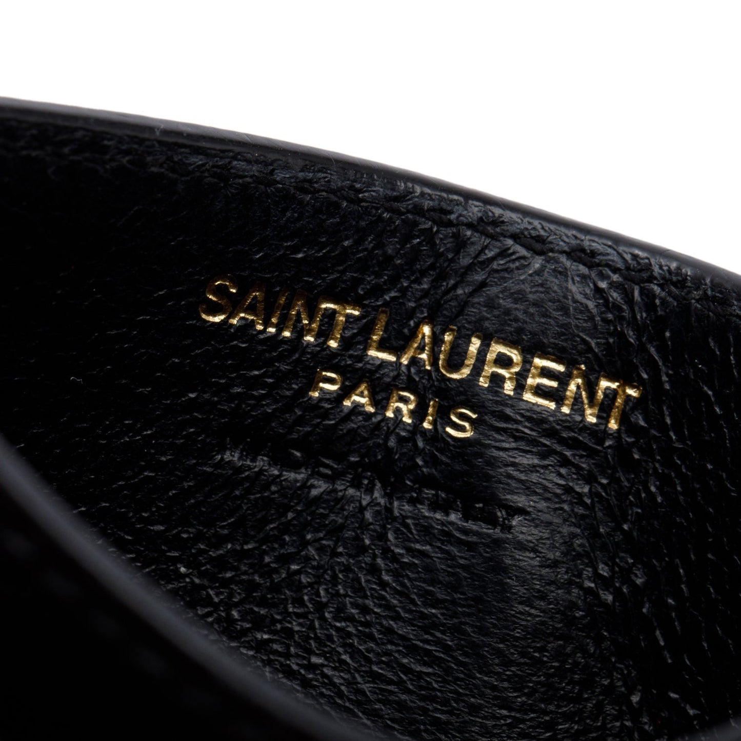 Saint Laurent Black Grain de Poudre Matelasse Chevron Leather Card Holder