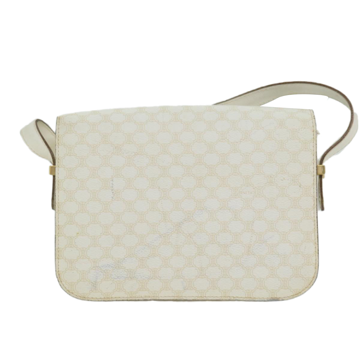 Luxury CELINE Macadam Canvas Shoulder Bag PVC Leather Whe  62462