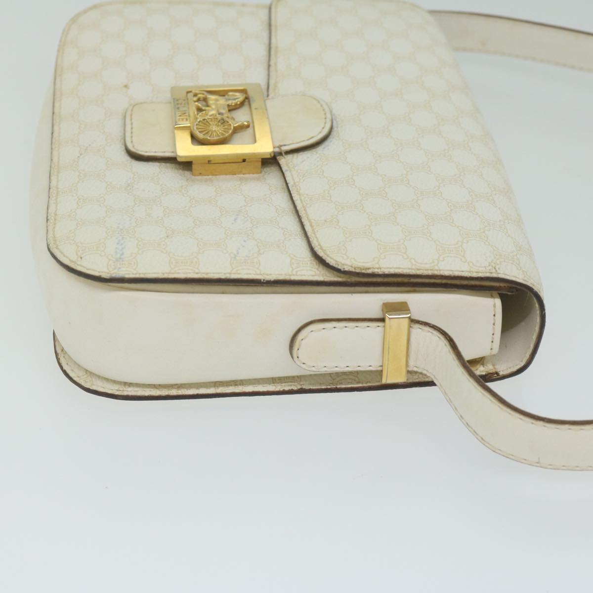 Luxury CELINE Macadam Canvas Shoulder Bag PVC Leather Whe  62462