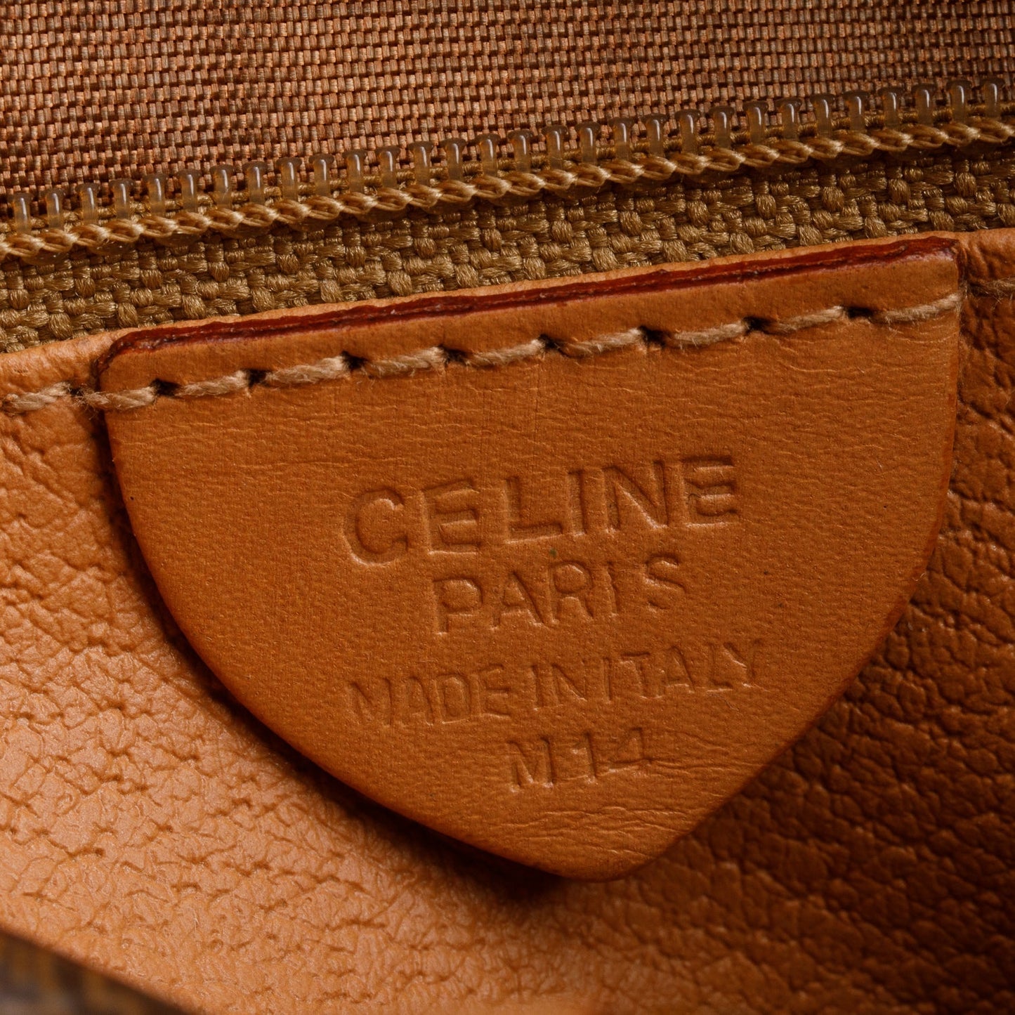 Celine Brown Triomphe Canvas Small Boston Bag
