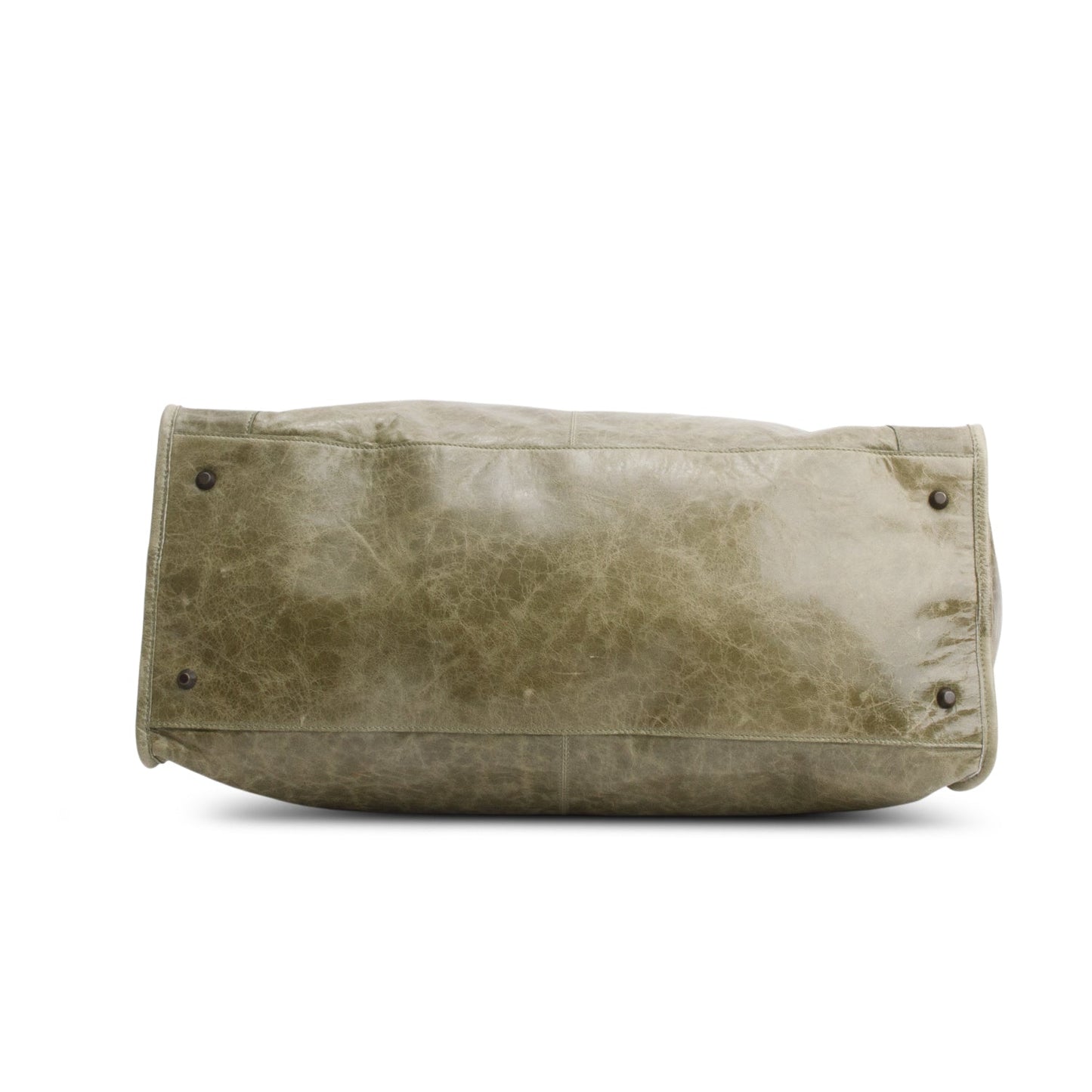 Balenciaga Green Arena Lambskin Leather Large Motorcycle Work Bag