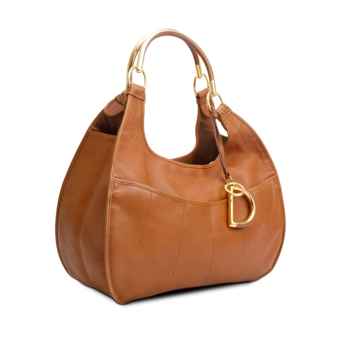 Christian Dior Brown Leather Brandy 61 Hobo