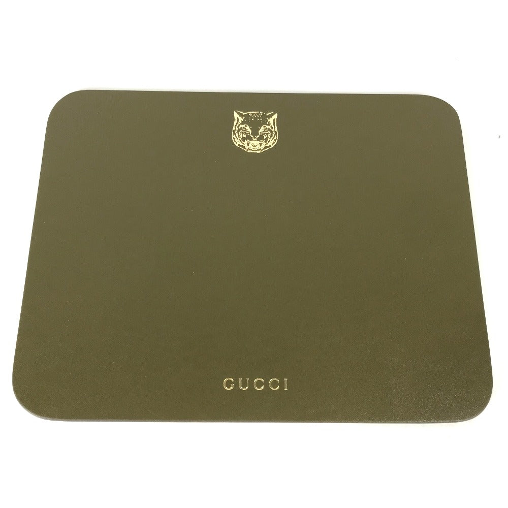 GUCCI Other miscellaneous goods leather khaki PC personal computer interior tiger mouse pad mens