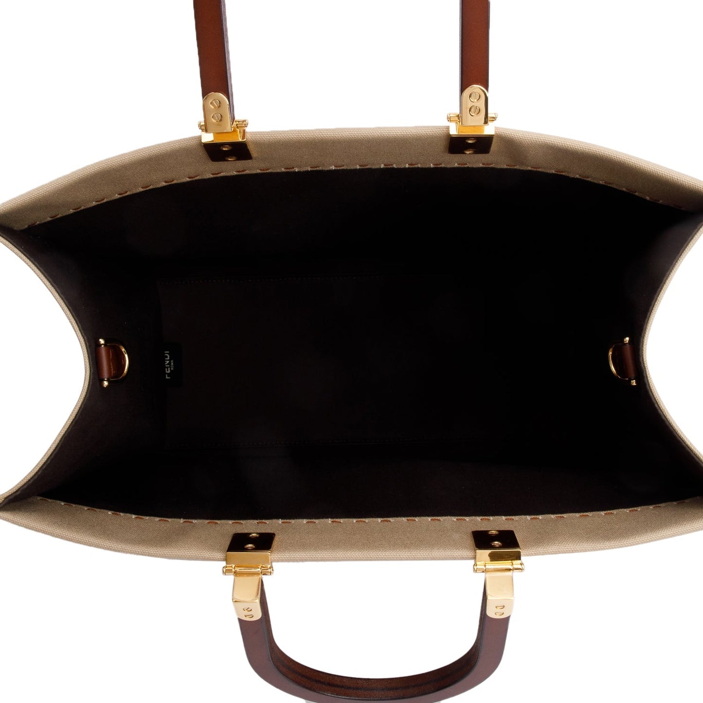 Fendi Neutral Canvas Medium Sunshine Tote Bag
