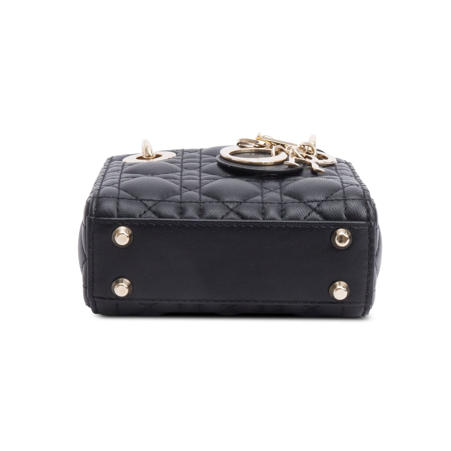 Christian Dior 2022 Black Leather Micro Lady Dior Bag
