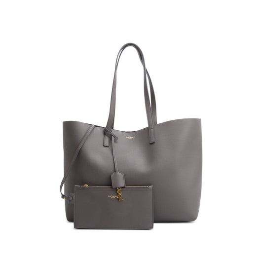Saint Laurent Grey Leather Large E/W Shopping Tote