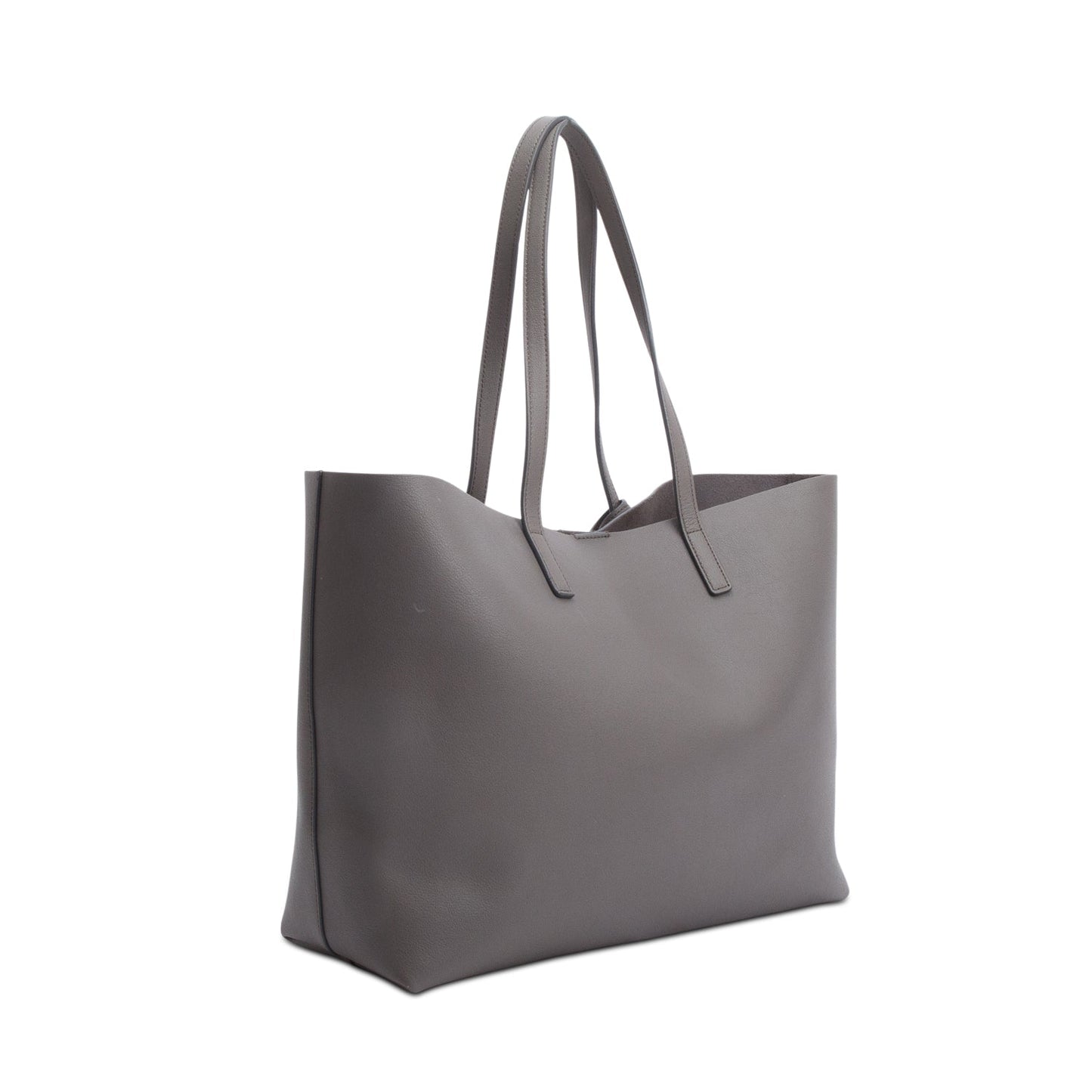 Saint Laurent Grey Leather Large E/W Shopping Tote