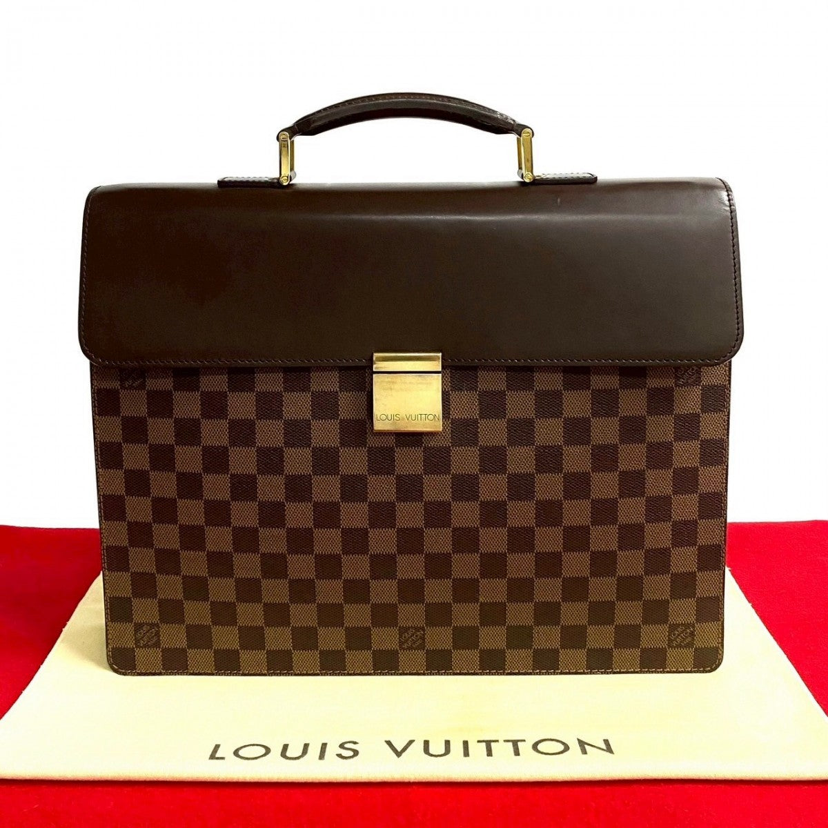 LOUIS VUITTON Business bag N53315 Leather, PVC Brown Damier Altona PM mens