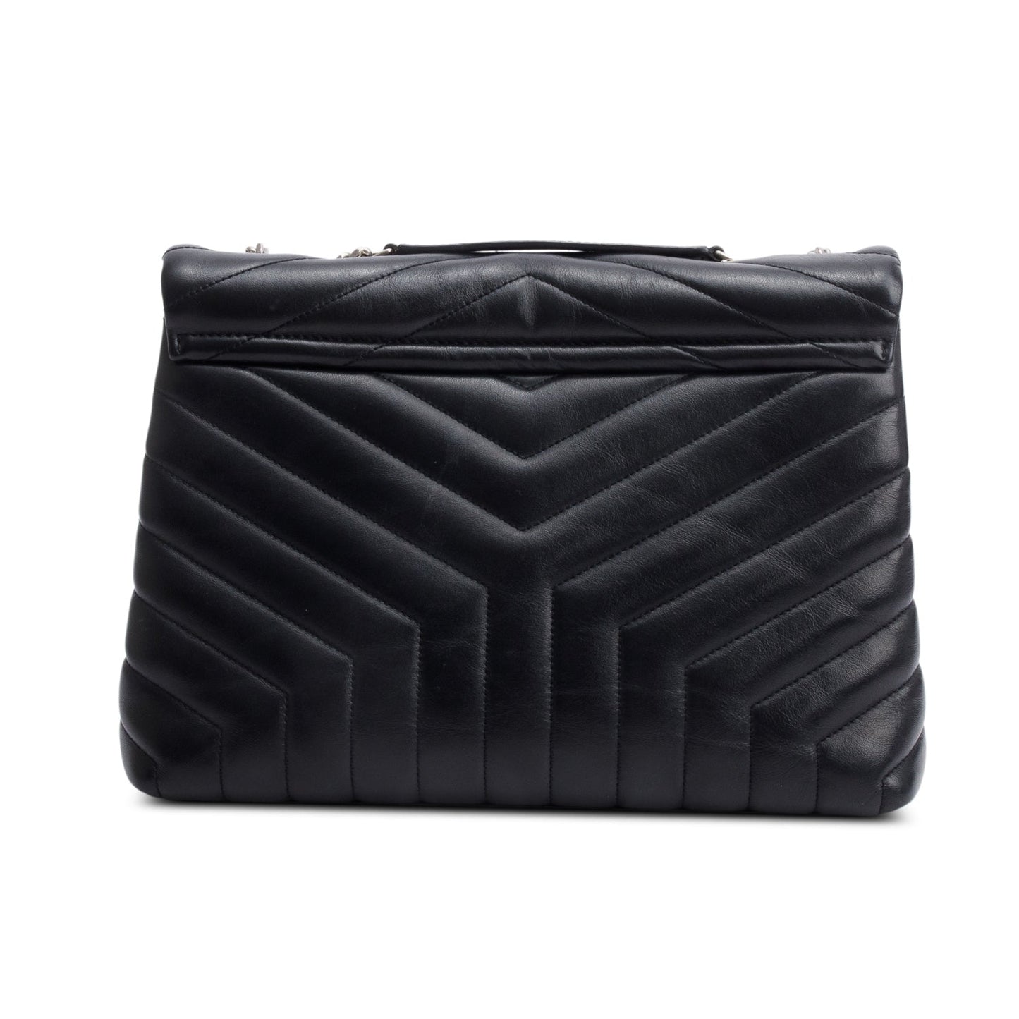 Saint Laurent Black Quilted Leather Medium Loulou Monogram Shoulder Bag