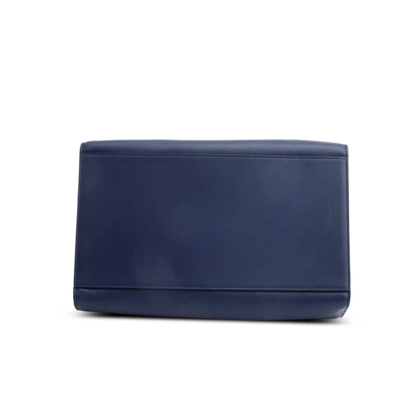 Celine Blue Calfskin Leather Medium Trapeze Bag