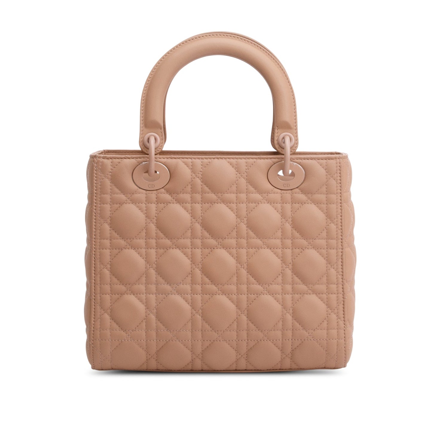 Christian Dior 2020 Blush Ultramatte Cannage Leather Medium Lady Dior Bag