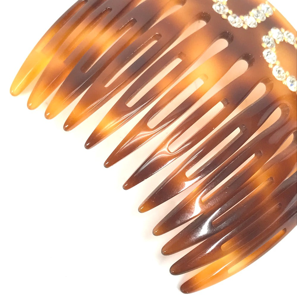 GUCCI Other accessories 503957 plastic Brown Rhinestone GG hair comb comb Women