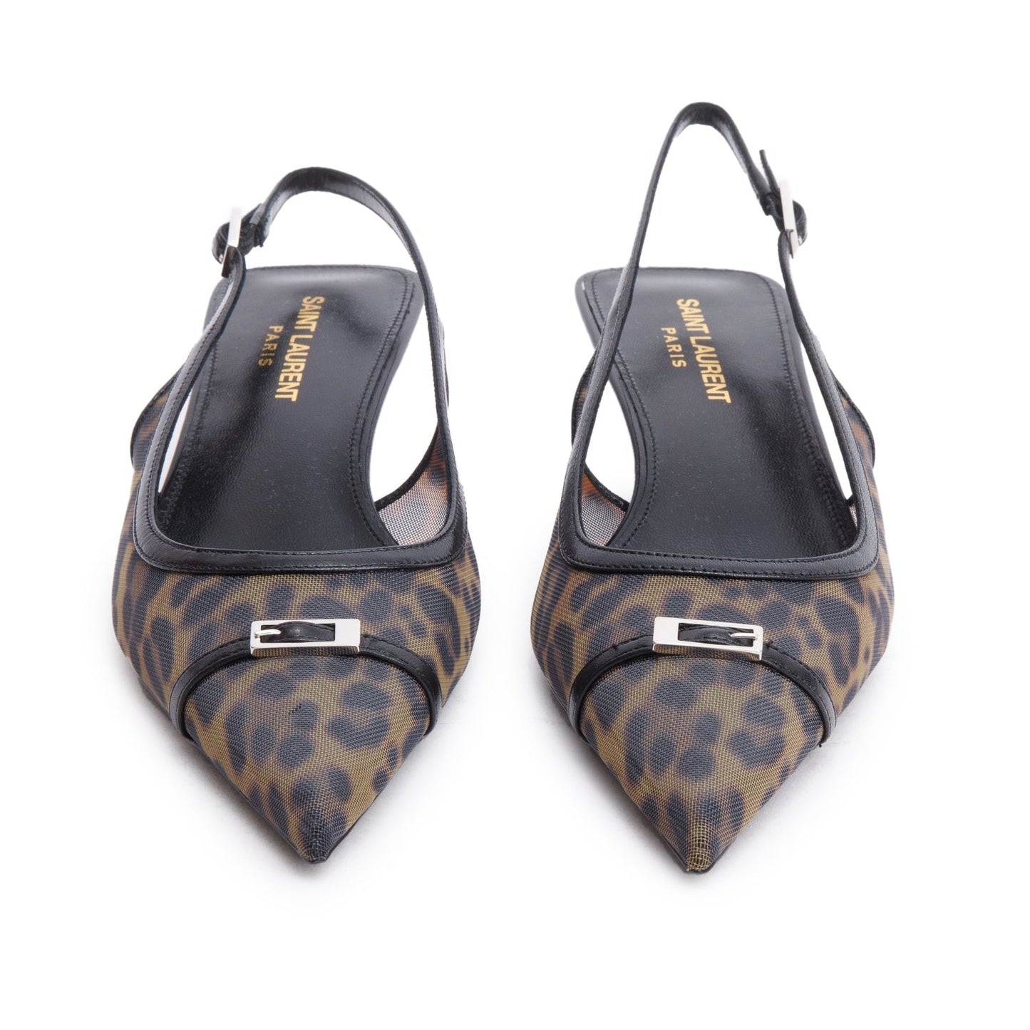 Saint Laurent Brown Animal Print Mesh Oxalis 30 Pumps, Size 37