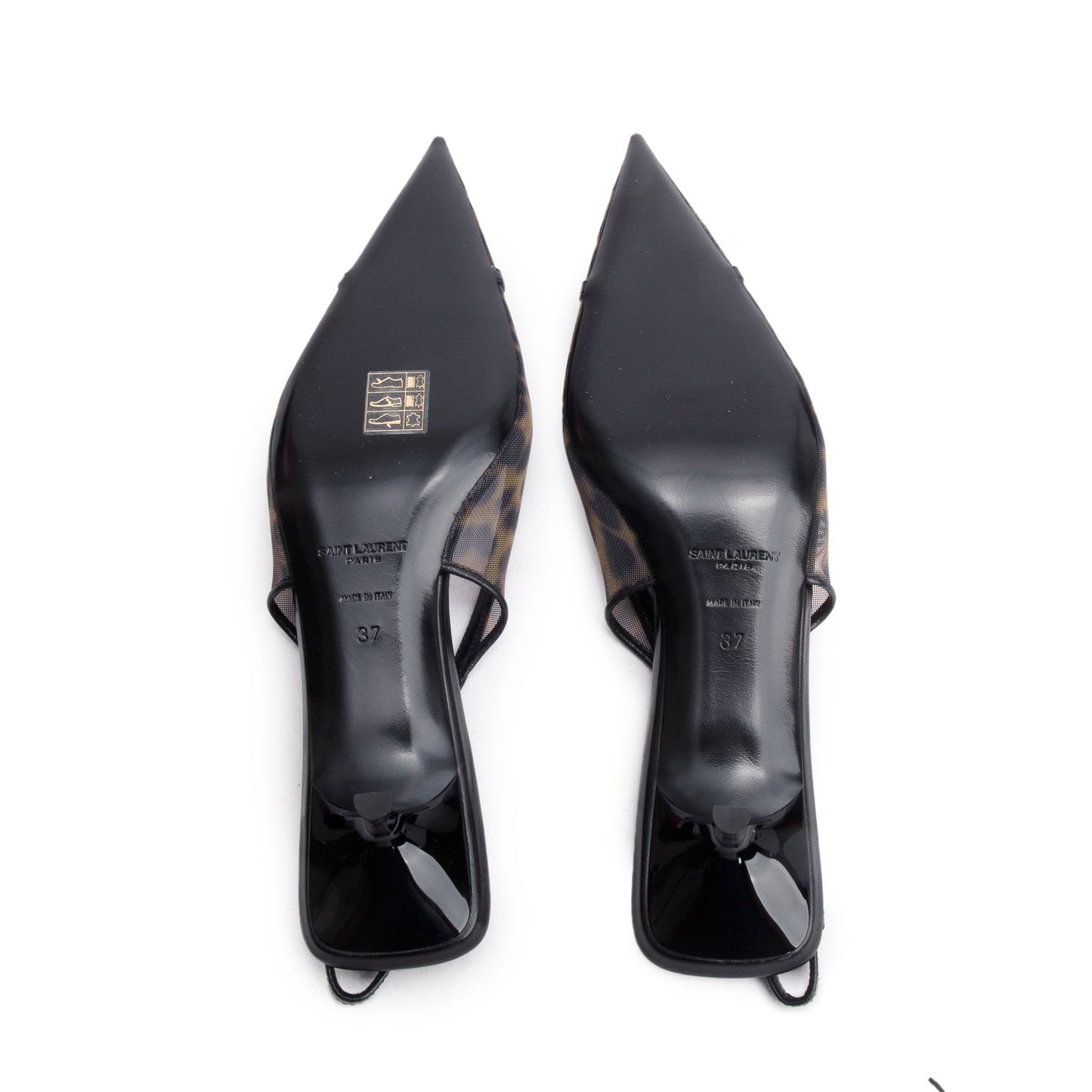 Saint Laurent Brown Animal Print Mesh Oxalis 30 Pumps, Size 37