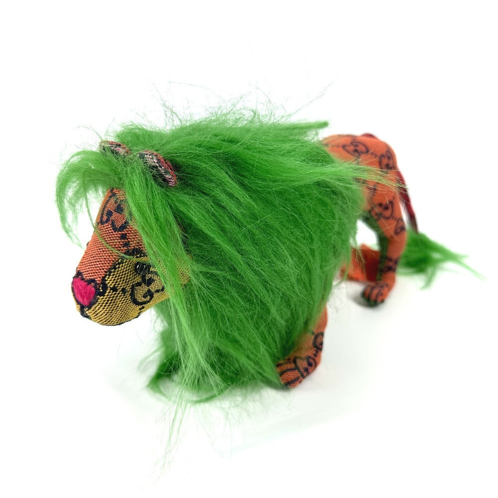 GUCCI Plush Doll 670235 GG canvas green GG Decorative Lion unisex(Unisex)