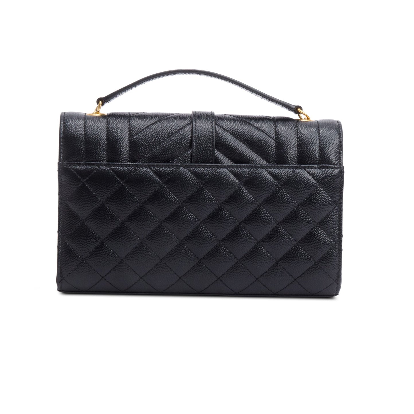 Saint Laurent Black Grained De Poudre Small Envelope Crossbody Bag