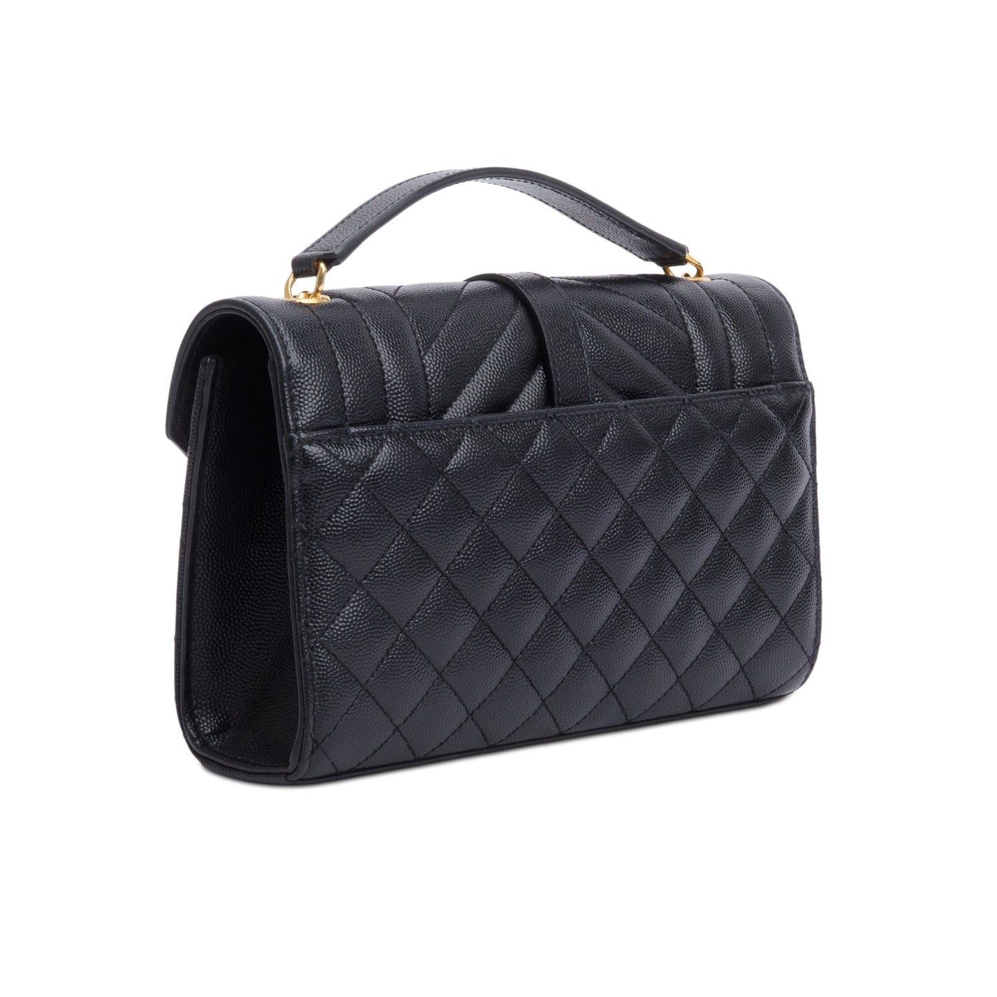 Saint Laurent Black Grained De Poudre Small Envelope Crossbody Bag