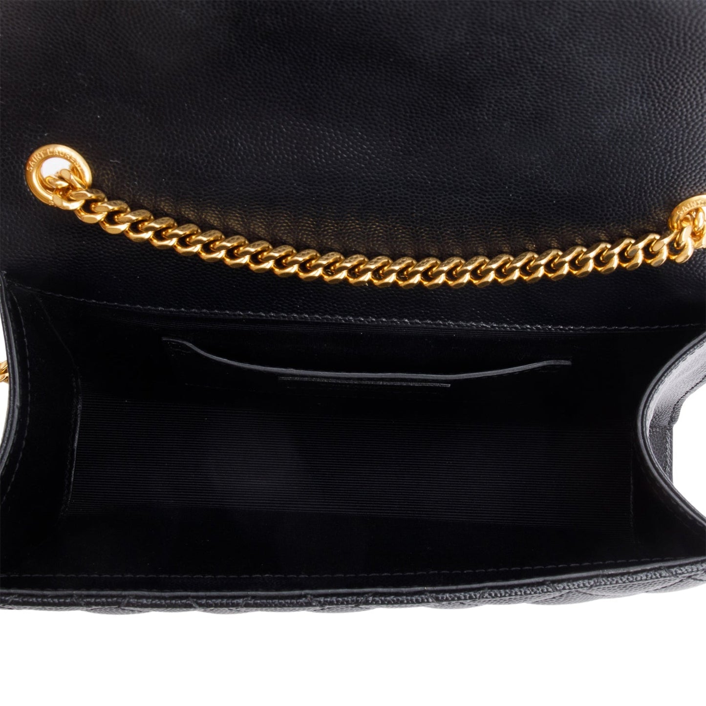 Saint Laurent Black Grained De Poudre Small Envelope Crossbody Bag