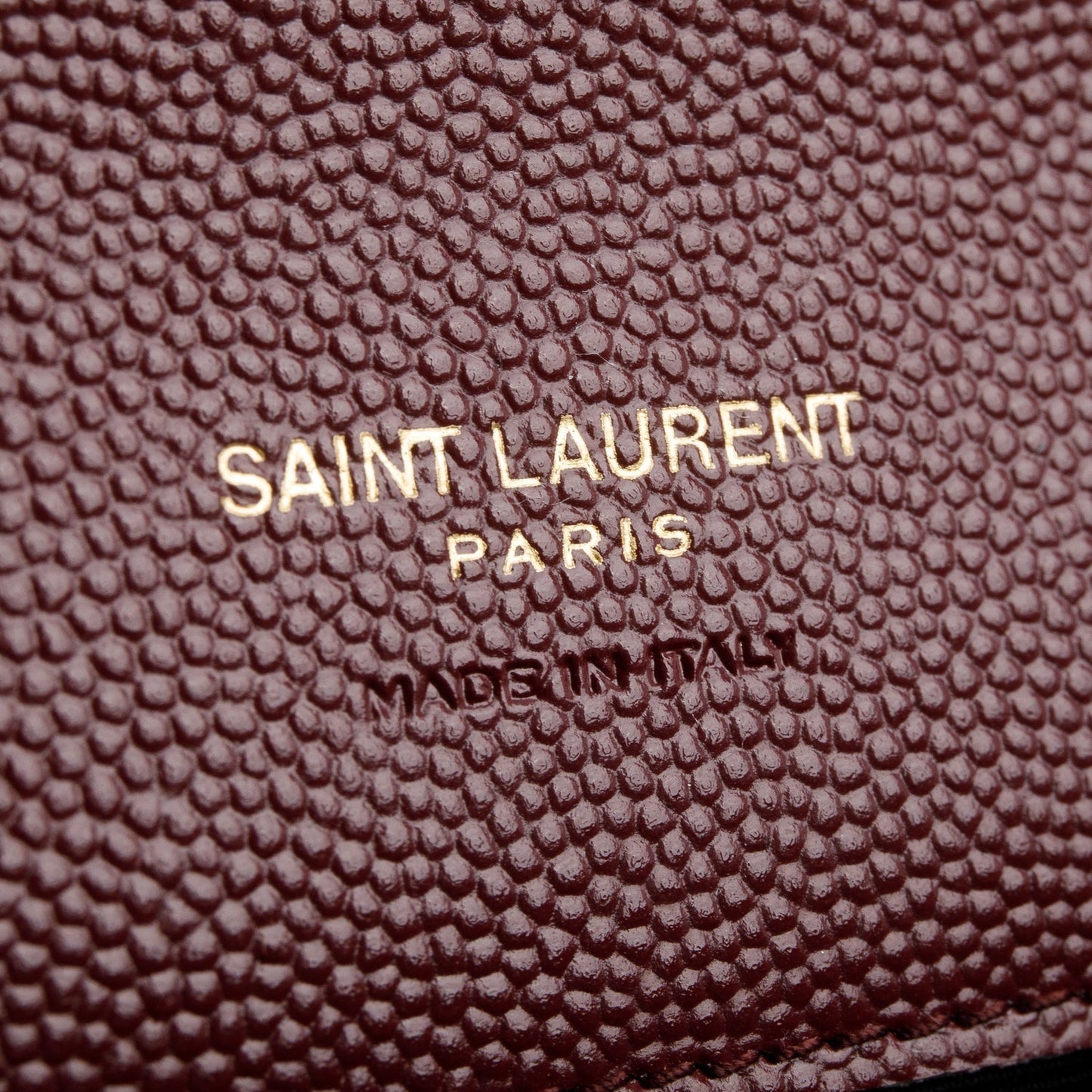 Saint Laurent 2022 Burgundy Grain de Poudre Matelasse Leather Cassandre Flap Wristlet Pouch