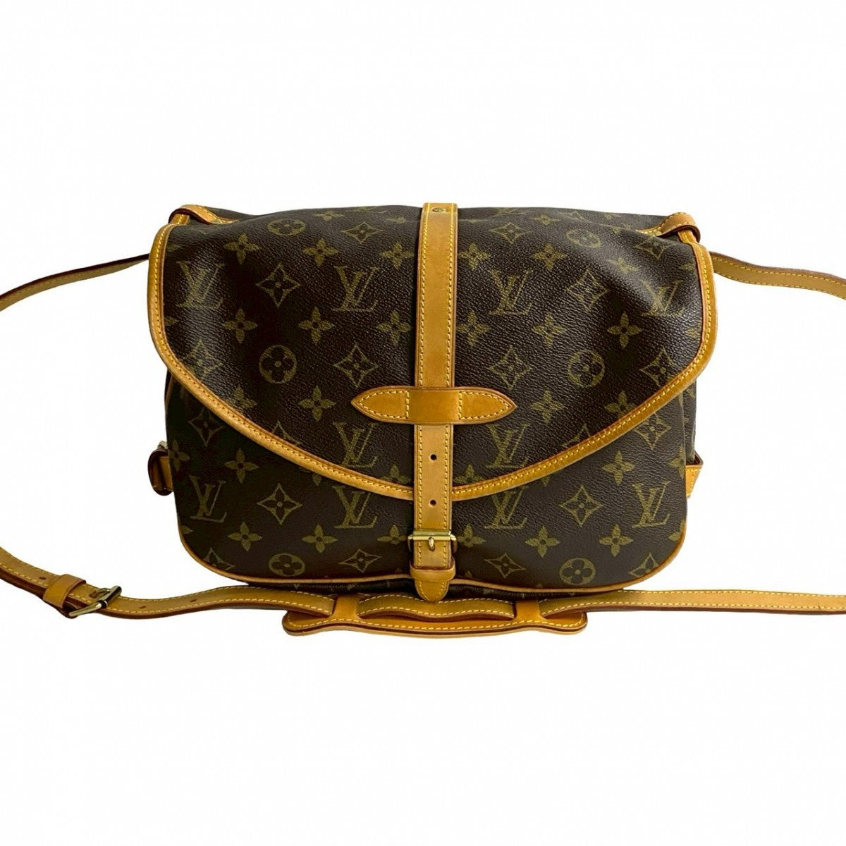 LOUIS VUITTON Shoulder Bag M42256 Leather, PVC Brown Monogram Saumur 30 mens(Unisex)