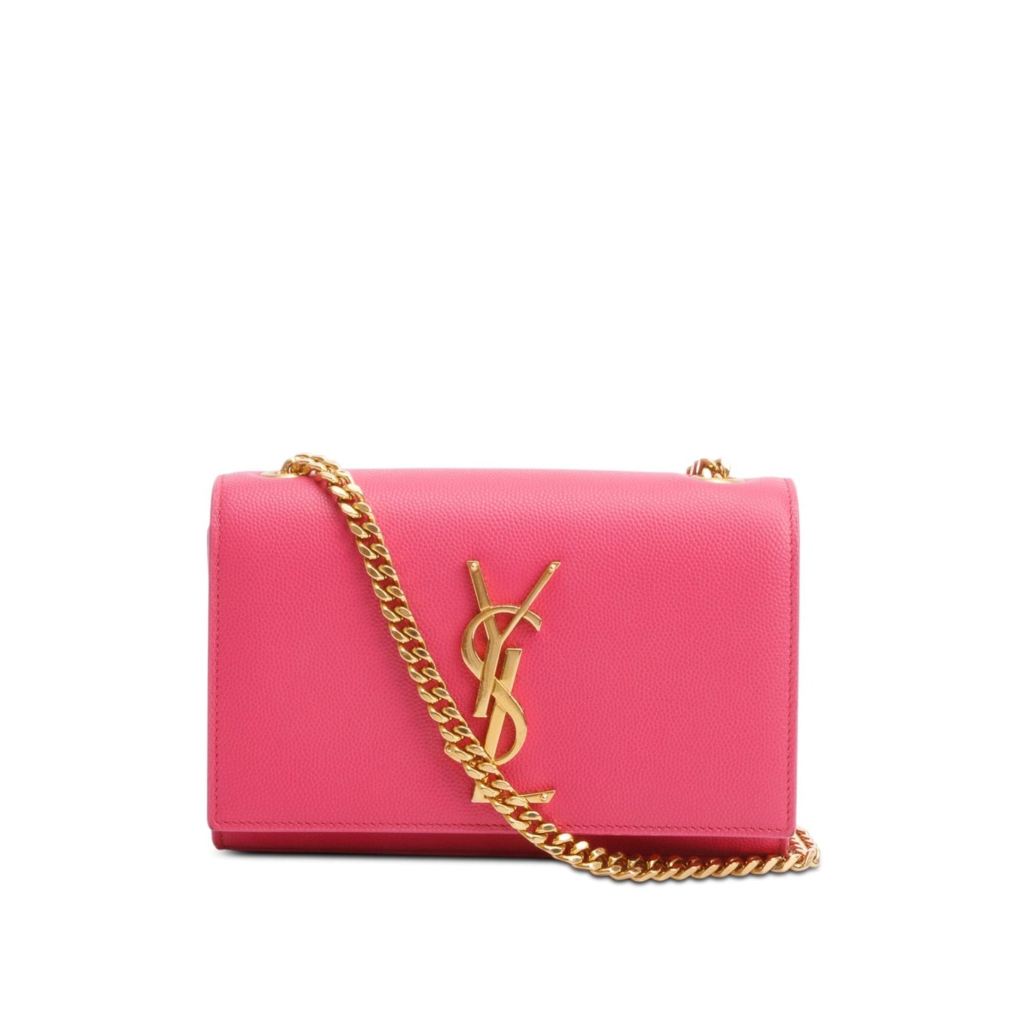 Saint Laurent Pink Grain De Poudre Leather Mini Monogram Kate Bag