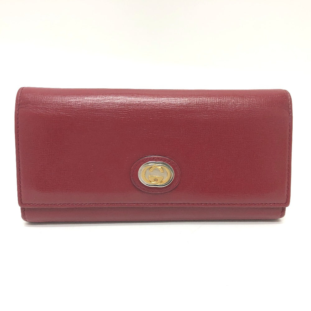 GUCCI Folded wallet 598531 leather Red Marina Interlocking G Women