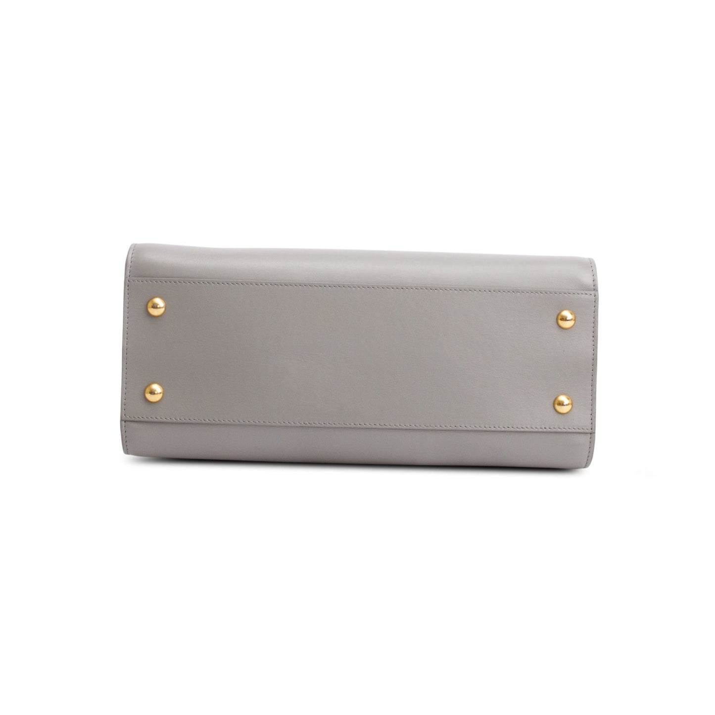 Saint Laurent Grey Calfskin Leather Small  Cabas Tote Bag