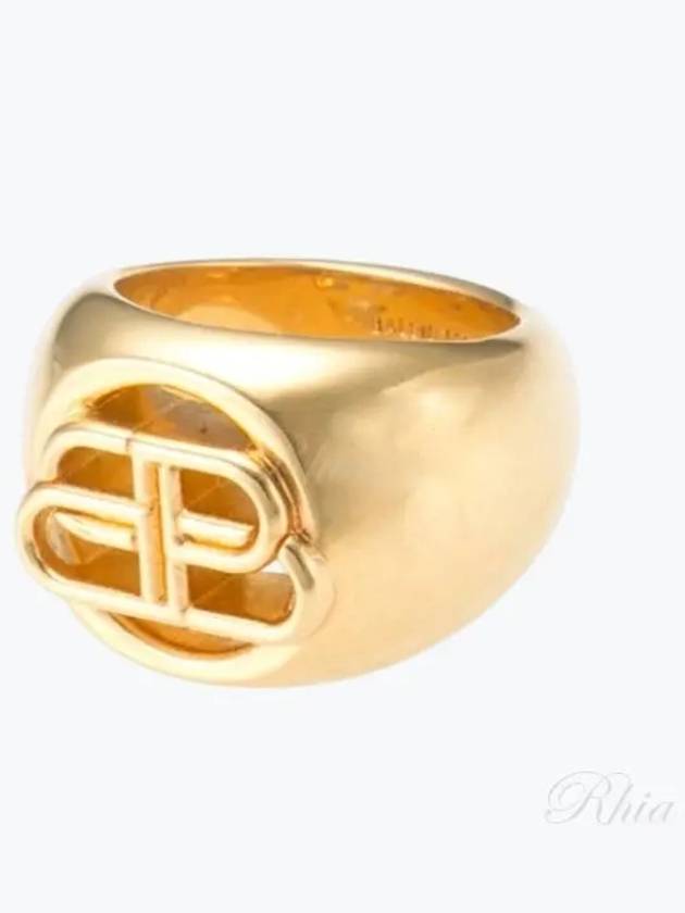 Luxury Balenciaga Trending 2026 BB Signet Ring Gold