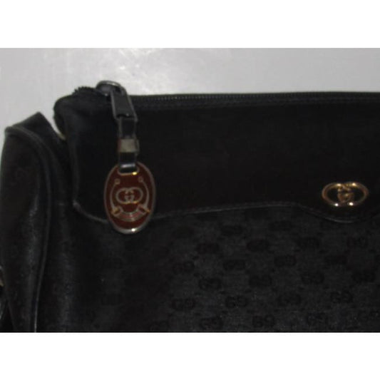 Gucci Vintage Pursesdesigner Purses Black With Small G Logo Print Coated Canvasleather Leathercoated