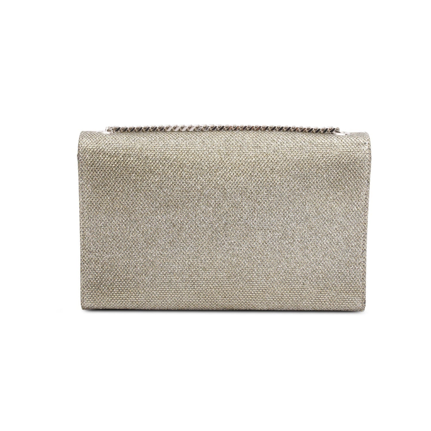 Saint Laurent Metallic Grey Glitter Canvas Medium Kate Bag