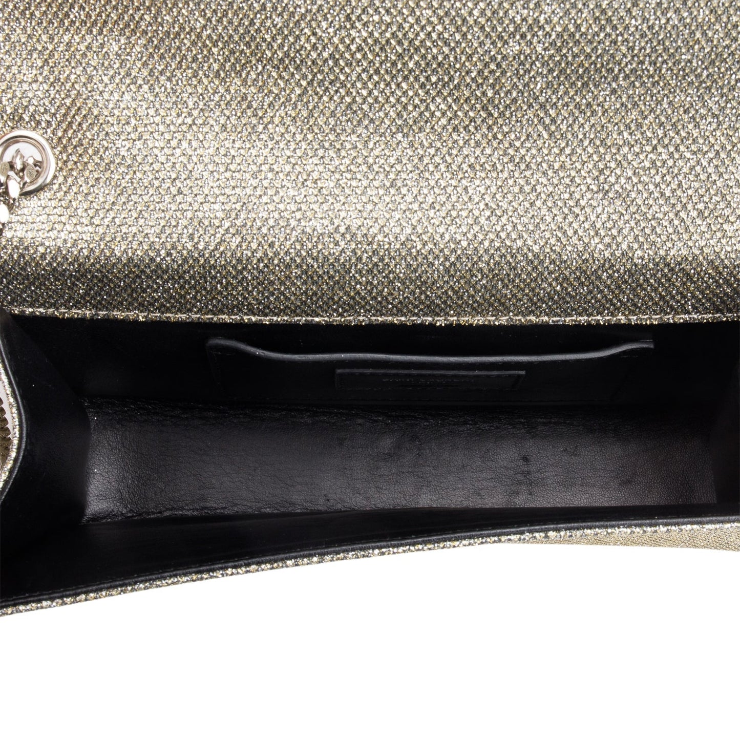 Saint Laurent Metallic Grey Glitter Canvas Medium Kate Bag