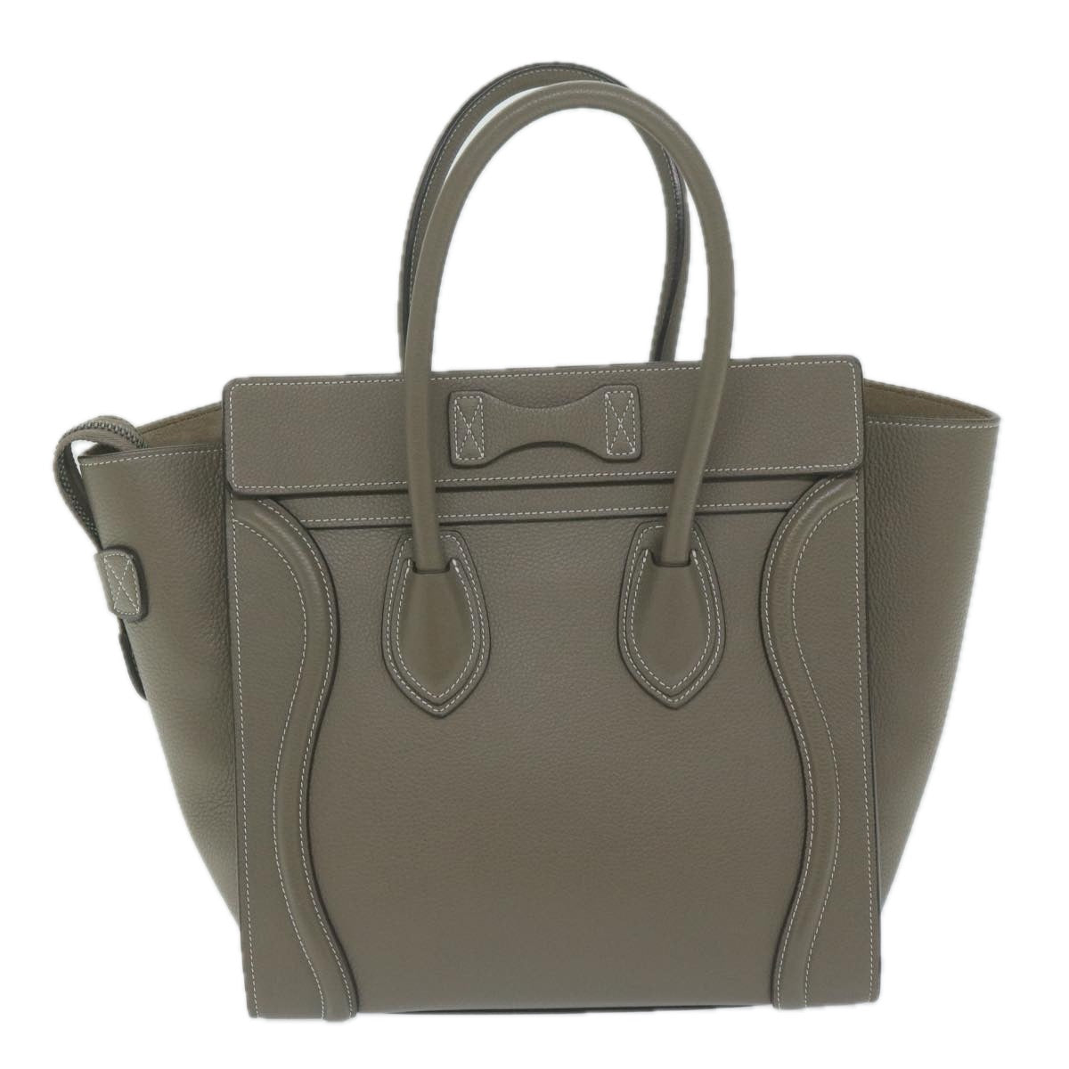 Luxury CELINE Luggage Micro Shopper Tote Bag Leather Gray  62915A