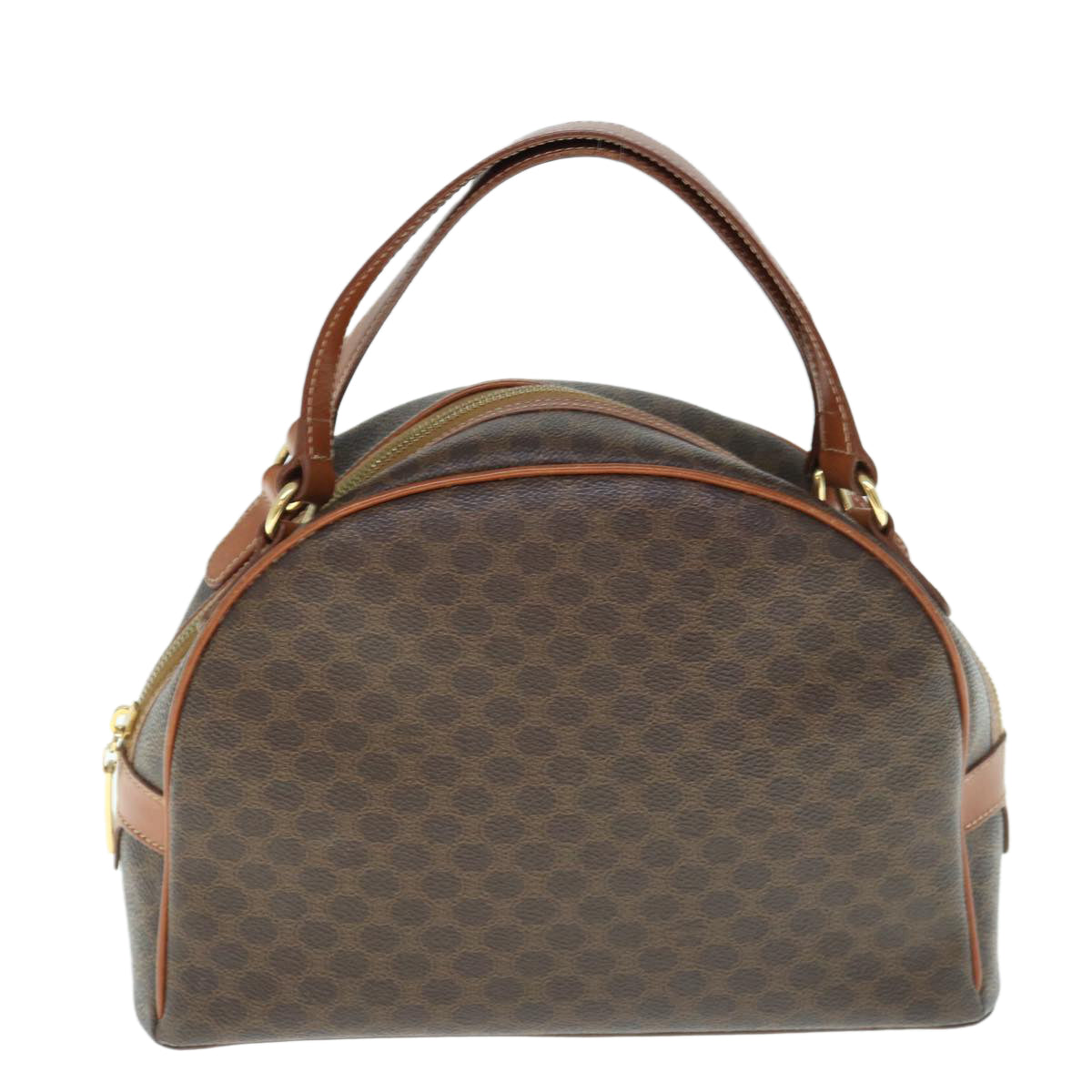 Luxury CELINE Macadam Canvas Hand Bag PVC Leather Brown  62926