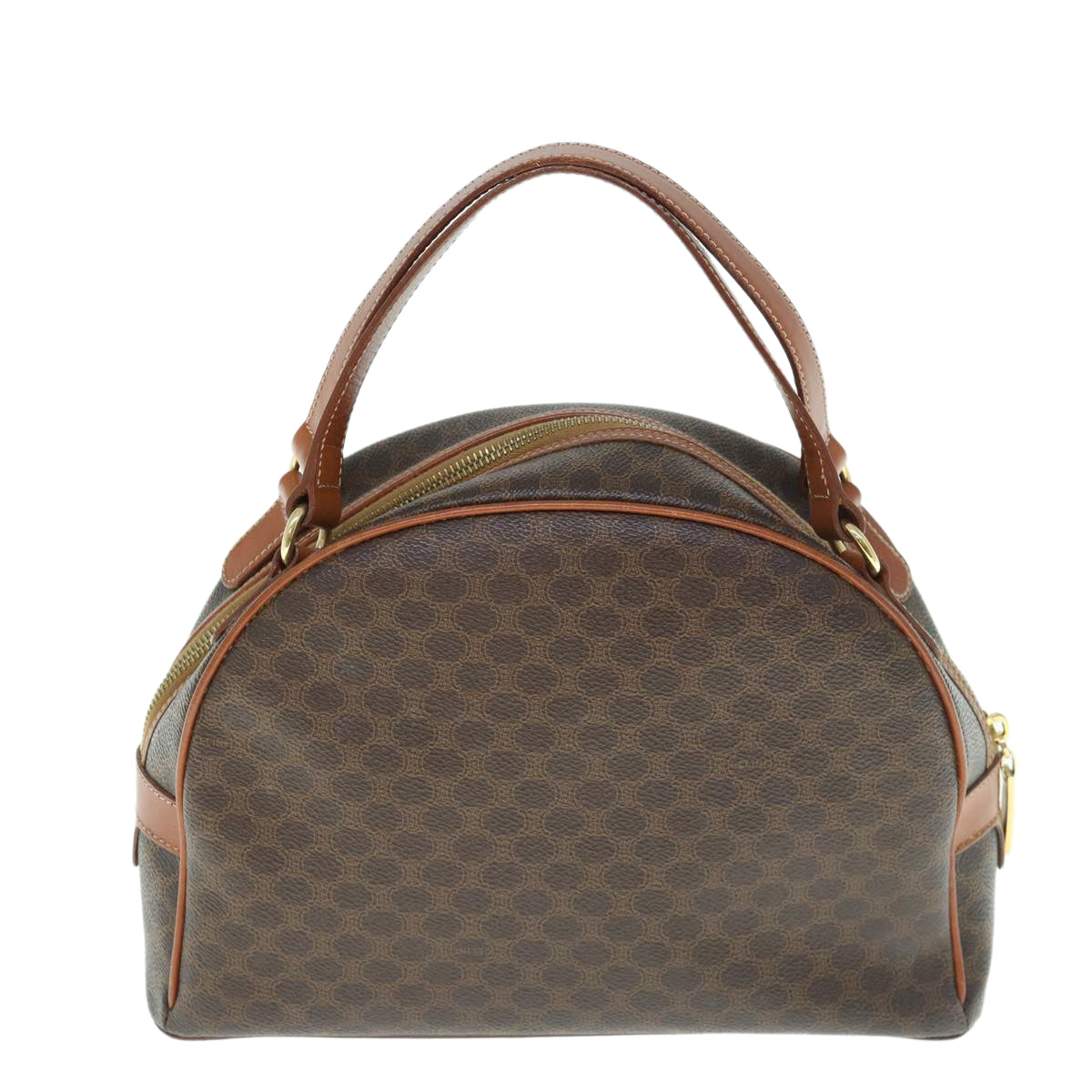 Luxury CELINE Macadam Canvas Hand Bag PVC Leather Brown  62926