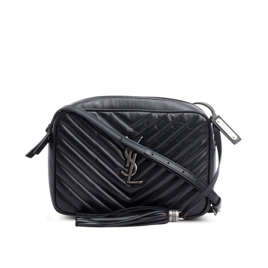 Saint Laurent Black Quilted Leather Lou Camera Bag