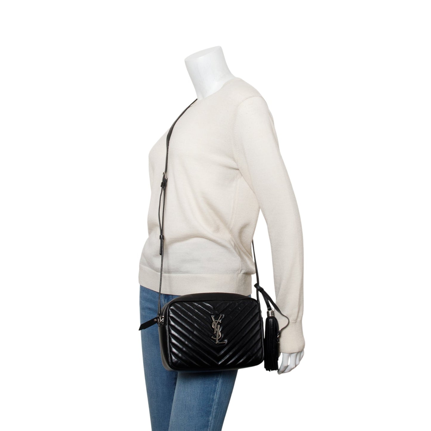 Saint Laurent Black Quilted Leather Lou Camera Bag