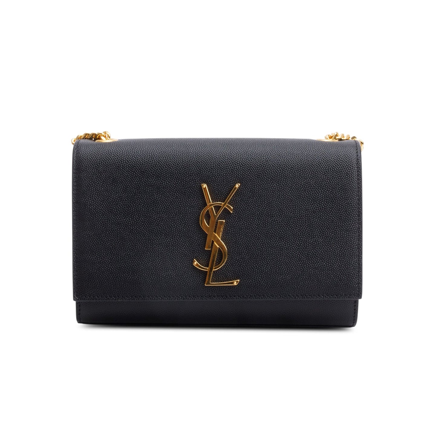 Saint Laurent 2022 Black Grain De Poudre Leather Small Monogram Kate Bag
