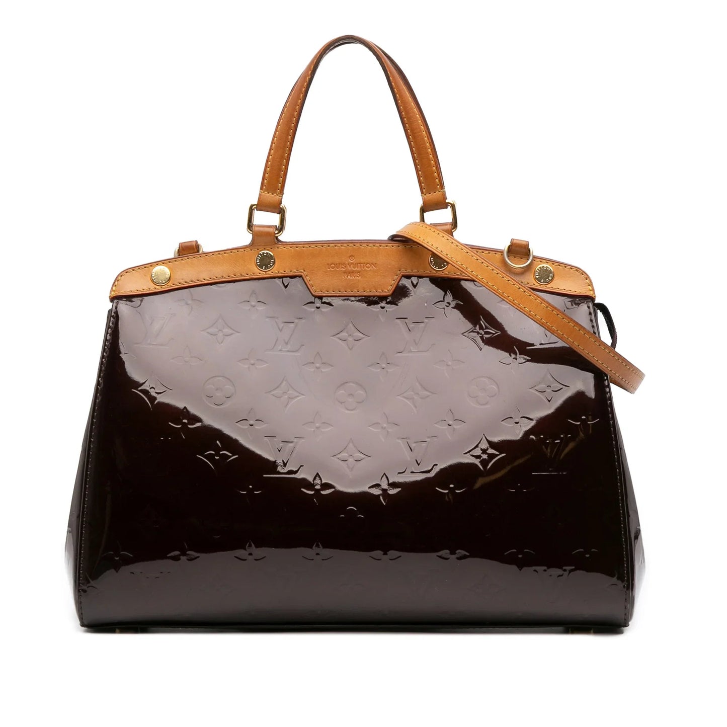 Purple Louis Vuitton Monogram Vernis Brea MM Satchel