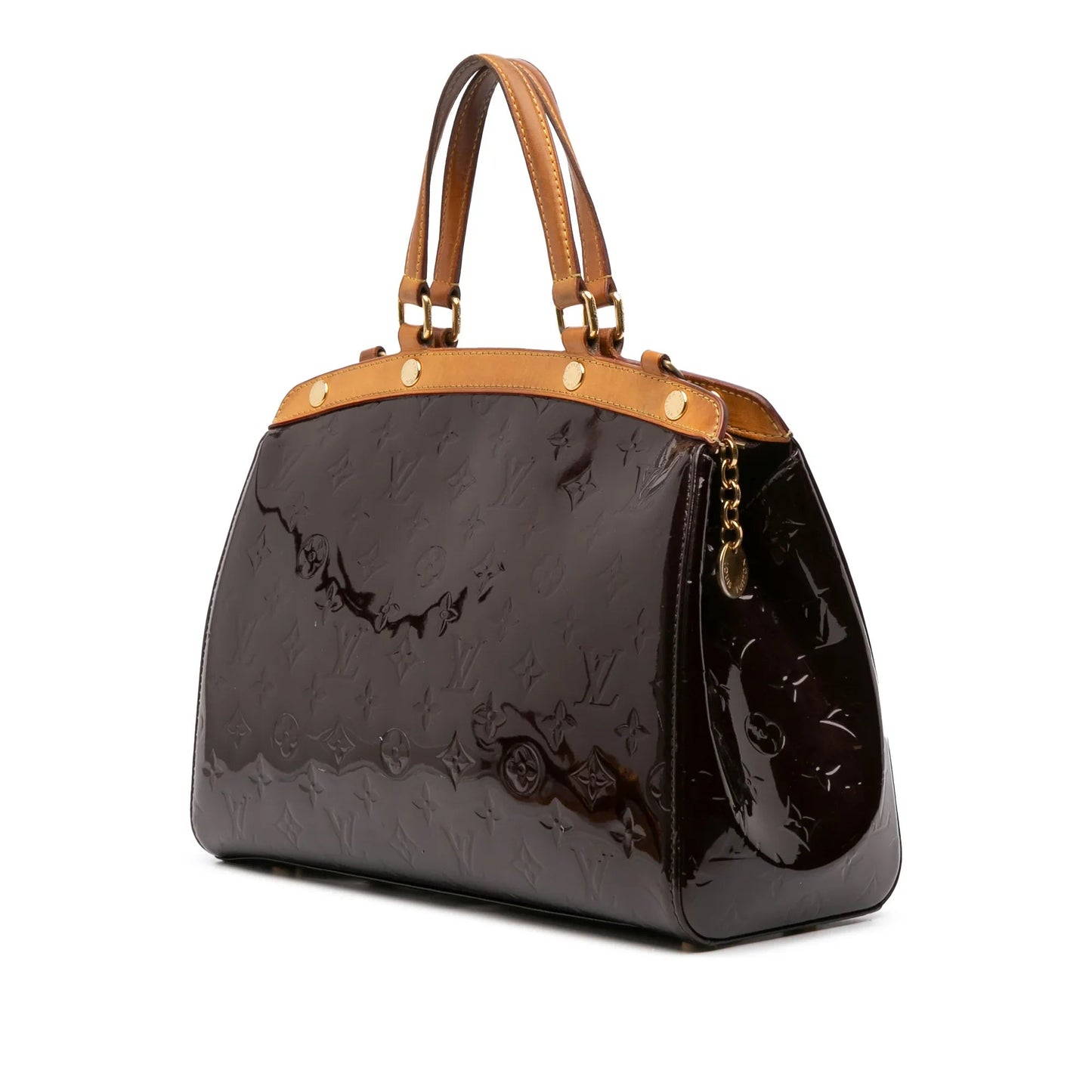 Purple Louis Vuitton Monogram Vernis Brea MM Satchel