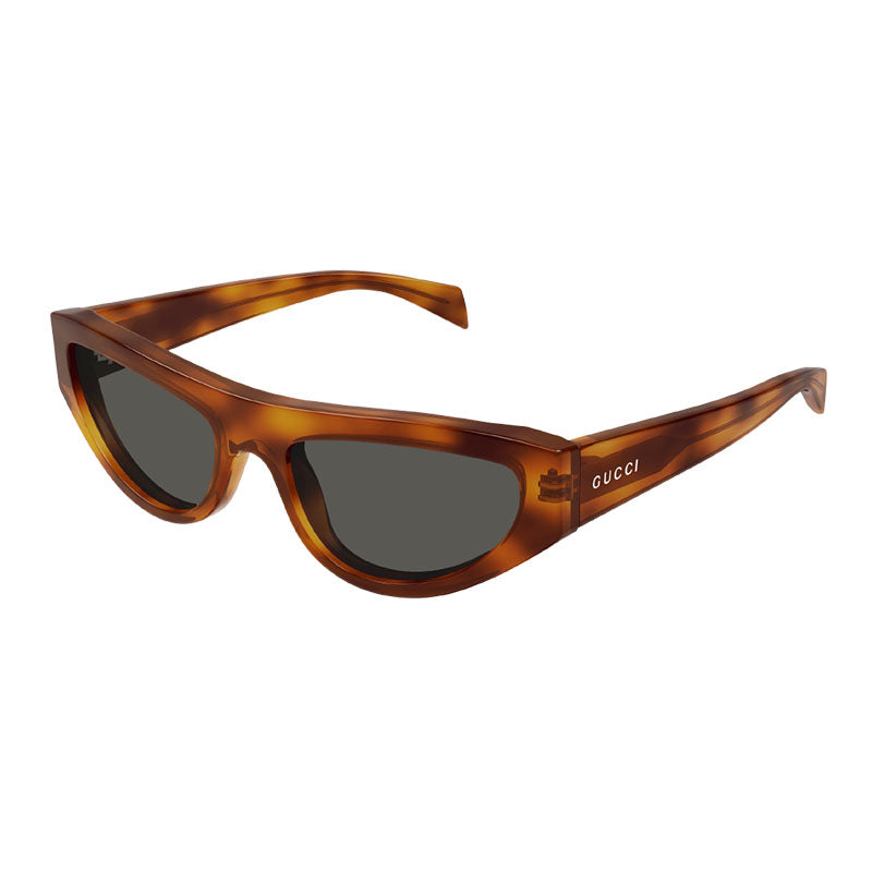 Gucci Sunglasses Cat Eye Full Rim, Shiny Blonde Havana Frame and Grey Lens GG1919S004