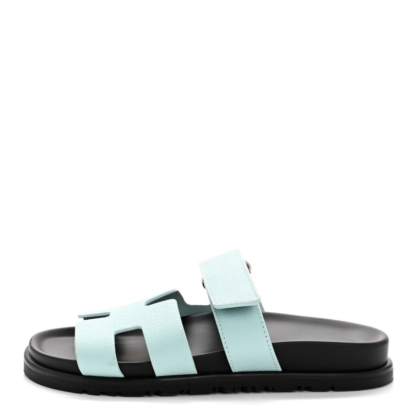 Hermes Epsom Womens Chypre Sandals 35.5 Bleu Cristaux